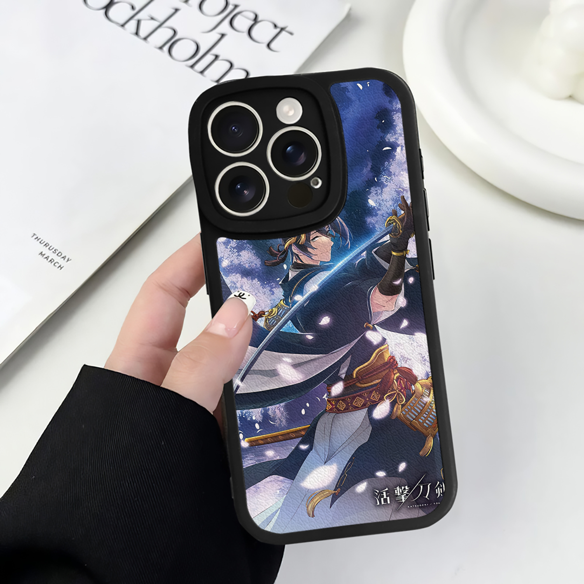 （画像用） 刀剣乱舞 Touken Ranbu 【iPhone 16シリーズ対応】シリコンスマホケース（レザー調） 材質：シリコン
